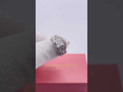 Princess Cut Diamond Option Engagement Ring Set