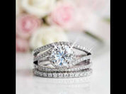 1.2 Ct Round Diamond Option Engagement Ring Set