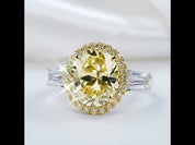 5ct Luxury Oval Yellow Diamond Option Ring
