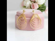 Exaggerated Golden Multiple Hoop Earrings
