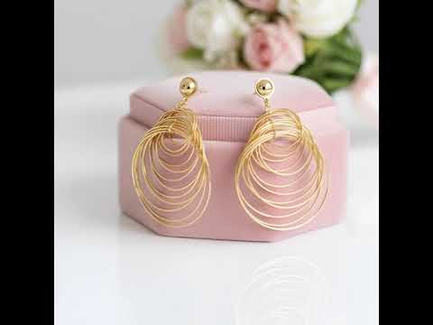 Exaggerated Golden Multiple Hoop Earrings