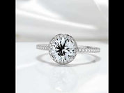 1.0 Ct Round Cut Diamond Option Halo Engagement Ring