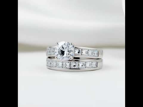 1.8 Ct Round Diamond Engagement Ring Set