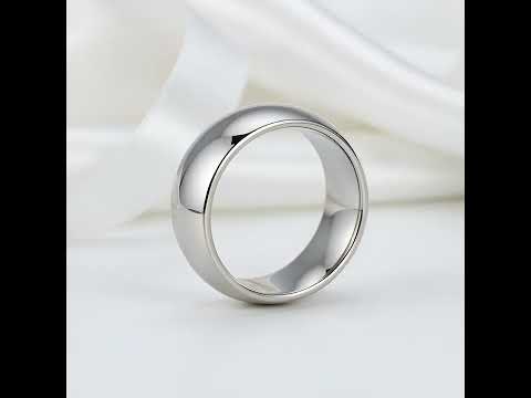 Classic 8mm Dome Tungsten Carbide Wedding Band