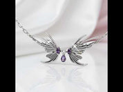 Retro Butterfly Necklace with Diamond
