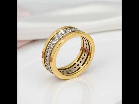 Two-Tone Eternity Diamond Option Men's Wedding Band