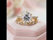 Classic Yellow Gold 6 Prong Round Cut Wedding Set