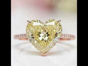 6.0ct Heart Cut Yellow Sapphire Rose Gold Engagement Ring