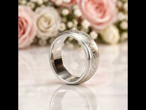 8mm Engraved Men's Wedding Band