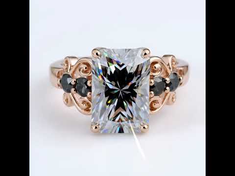 5.5ct Gray Certified Moissanite Engagement Ring