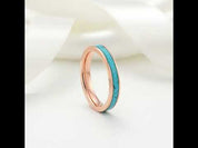3mm Blue Turquoise Titanium Wedding Band