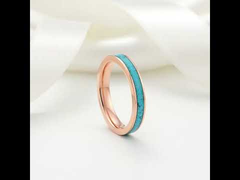3mm Blue Turquoise Titanium Wedding Band