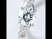 Unique Infinity Diamond Twisted Band Engagement Ring