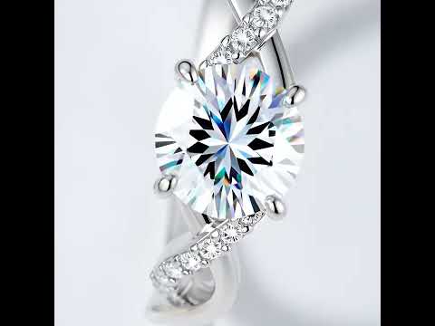 Unique Infinity Diamond Twisted Band Engagement Ring