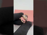 14K Rose Gold 3.5 Ct Oval Peach Morganite & Diamond Option
