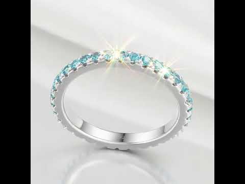 Light Aquamarine Blue Wedding Band