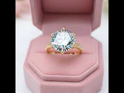 5 Carat Round Cut Crackling Diamond Option Engagement Ring
