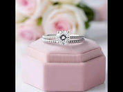 2-PC Twisted Band Solitaire Diamond Option Engagement Ring Set