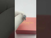 Full Moon- Radiant Celestial Moon Round Created Diamond Option Gothic Engagement Ring