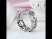 8mm Men's Diamond Titanium Wedding Band