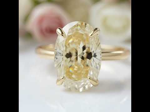 Yellow Gold Oval Cut Diamond Engagement Ring