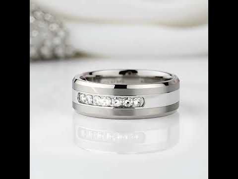 8mm Men's Wedding Band Tungsten Carbide