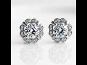 1.0 Ctw Diamond Option Flower Stud Earrings