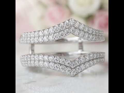 Brilliant Round Cut Diamond Option Adjustable Wedding Ring Enhancer