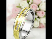 Round Cut Diamond Option Two Tone Men's Wedding Band