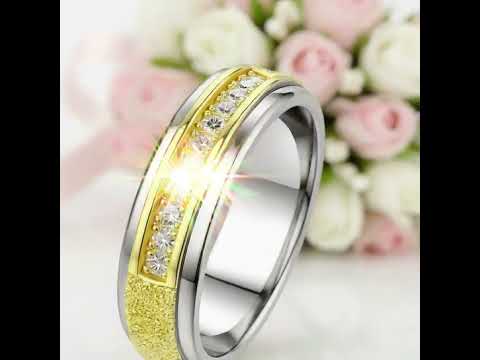 Round Cut Diamond Option Two Tone Men's Wedding Band
