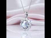 1.0 Ct Round Cut Diamond Flower Necklace