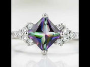 Mystic Topaz Gemstone Engagement Ring