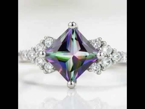 Mystic Topaz Gemstone Engagement Ring