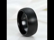 Black Punk Tungsten Men's Wedding Band