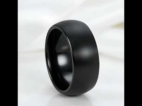 Black Punk Tungsten Men's Wedding Band