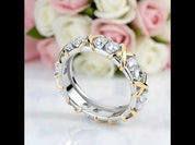 Yellow Gold X Diamond Option Two-Tone Wedding Band