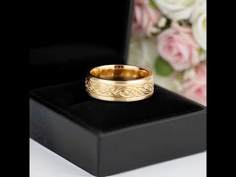 White Gold Celtic Dragon Wedding Bandv