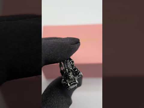 Together Forever- 1.25 Carat Black Diamond Option Gothic Ring Set