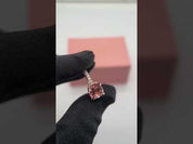 Rose Gold Cushion Cut Morganite Peachy Pink Stone Engagement Ring
