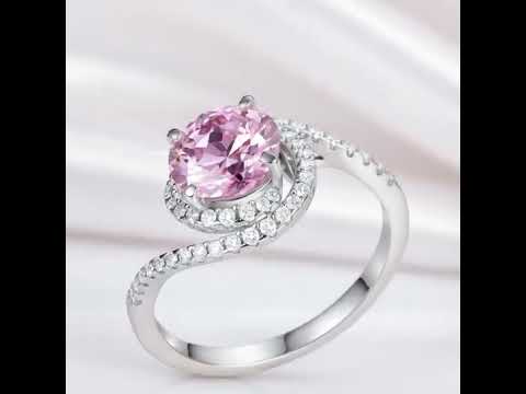 2.0 Ct Pink Diamond Option Twist Curl Engagement Ring