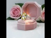 Luxurious Yellow Sapphire Oval Cut Diamond Option Engagement Ring