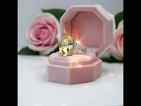 Luxurious Yellow Sapphire Oval Cut Diamond Option Engagement Ring