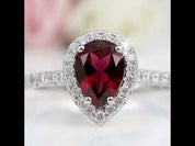 1.36 Ct Pear Cut Exquisite Garnet Simulant Ring