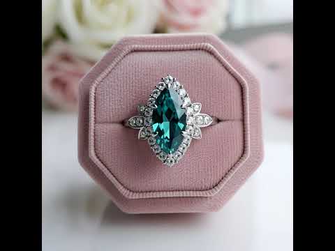 18k White Gold 2.4 Ctw Marquise Cut Diamond Option Engagement Ring