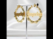 Custom Name 40mm-100mm Bamboo Earrings