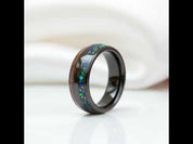 Men's Black Charm Rings 8mm Tungsten Carbide Wedding Band