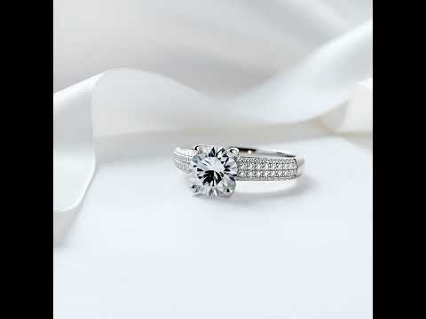 18k White Gold 1.0 Ct Round Diamond Engagement Ring