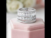 4PC Stackable Wedding Band Set