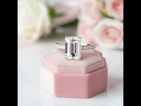 Stunning Emerald Cut Diamond Option Engagement Ring
