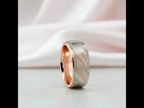 Laser Engraving Damascus Pattern Dome Band